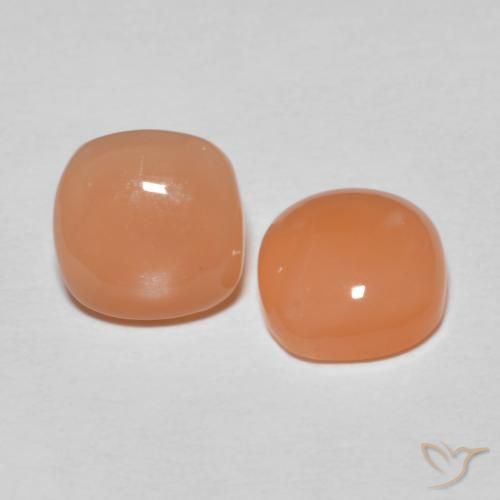 Gemme di Pietra di luna Arancio Medio naturale da 2.48 ct, Cuscino, Traslucido