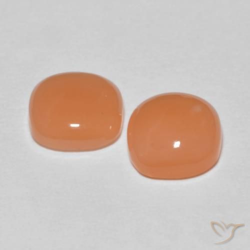 Gemme di Pietra di luna Arancio Medio naturale da 2.48 ct, Cuscino, Traslucido