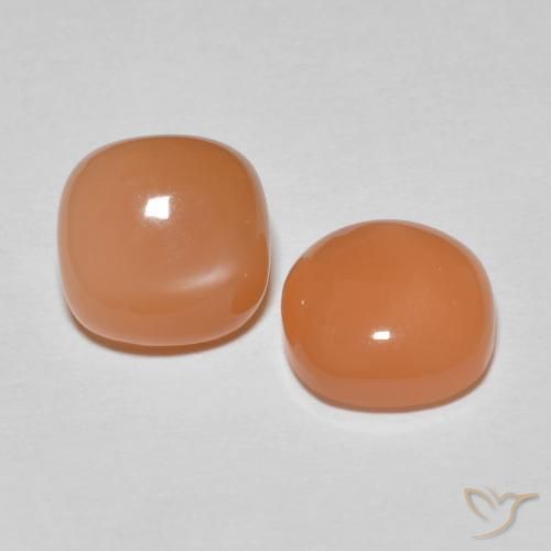 Gemme di Pietra di luna Arancione chiaro naturale da 4.07 ct, Cuscino, Traslucido