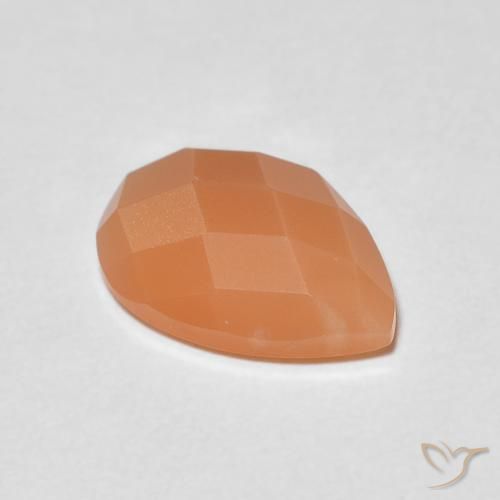 0.93ct Naturale Arancio Medio Pietra di luna, Forma a pera, Traslucido, Photo A