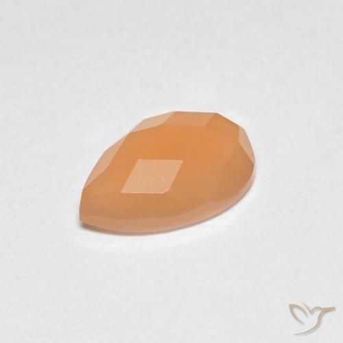 Pietra di luna Arancia Albicocca tiepida Warm naturale da 1.10 ct, Forma a pera, Trasparente