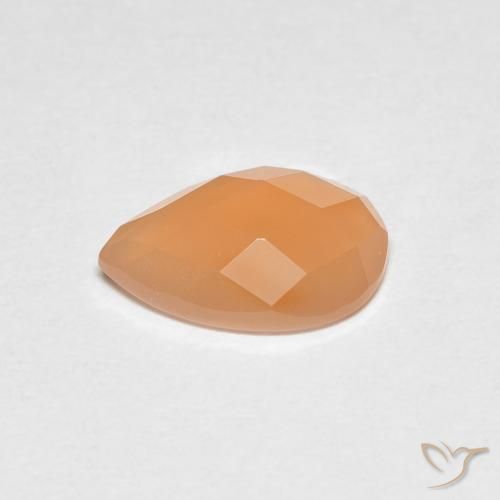 Pietra di luna Arancia Albicocca tiepida Warm naturale da 1.10 ct, Forma a pera, Trasparente