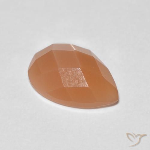 0.93ct Naturale Arancia Albicocca tiepida Warm Pietra di luna, Forma a pera, Trasparente