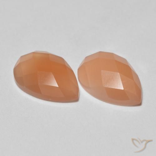 Gemme di Pietra di luna Cantalupo Arancia naturale da 2.01 ct, Forma a pera, Trasparente