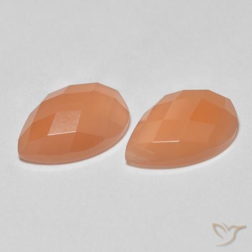 2.07ctw Naturale Arancio Medio Pietra di luna, Forma a pera, Trasparente