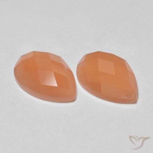Gemme di Pietra di luna Arancio Medio naturale da 2.07 ct, Forma a pera, Trasparente