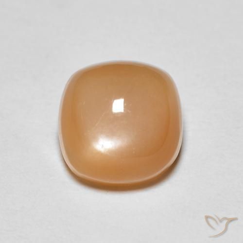 1.64ct Naturale Pesca Pietra di luna, Cuscino, Traslucido