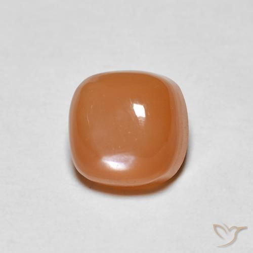 1.23ct Naturale Arancio rossastro chiaro Pietra di luna, Cuscino, Traslucido