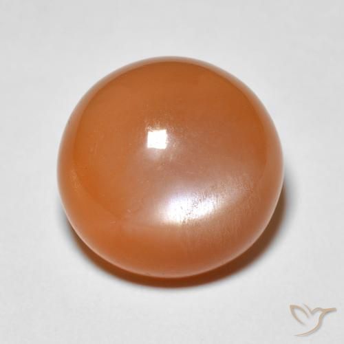 5.15ct Naturale Arancia Albicocca tiepida Warm Pietra di luna, Rotondo, Opaco