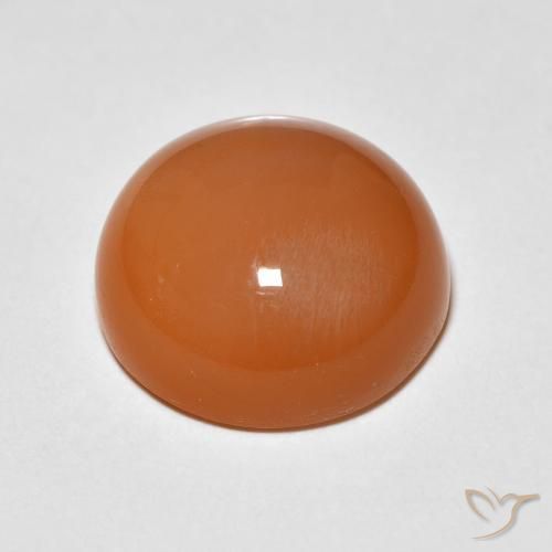 Pietra di luna Arancia Albicocca tiepida Warm naturale da 5.15 ct, Rotondo, Opaco