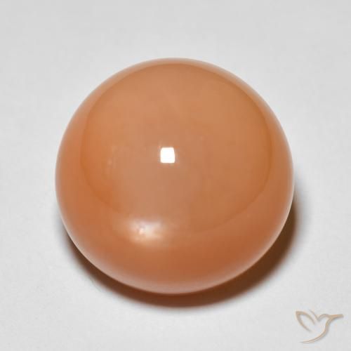 11.97ct Naturale Pesca Pietra di luna, Rotondo, Opaco