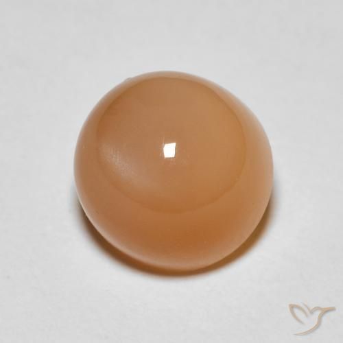 Pietra di luna Arancio Medio naturale da 1.91 ct, Rotondo, Traslucido
