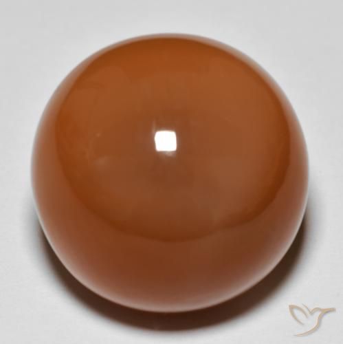 28.62ct Naturale Arancione rossastra Pietra di luna, Rotondo, Opaco