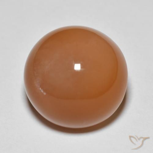 Pietra di luna Arancione rossastra naturale da 12.48 ct, Rotondo, Traslucido