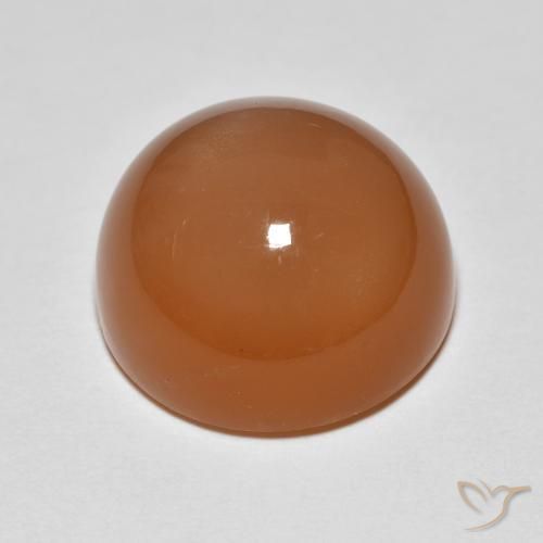 Pietra di luna Arancione rossastra naturale da 12.48 ct, Rotondo, Traslucido