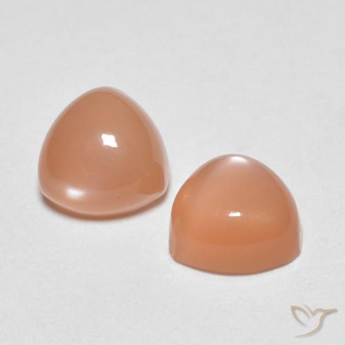 Gemme di Pietra di luna Cantalupo Arancia naturale da 1.83 ct, Taglio trillion, Trasparente