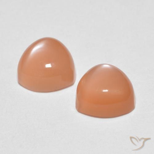 Gemme di Pietra di luna Cantalupo Arancia naturale da 1.83 ct, Taglio trillion, Trasparente
