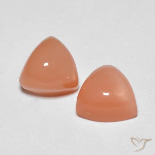 Gemme di Pietra di luna Arancio Medio naturale da 1.98 ct, Taglio trillion, Traslucido