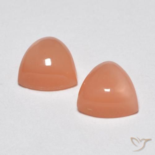 Gemme di Pietra di luna Arancio Medio naturale da 1.98 ct, Taglio trillion, Traslucido