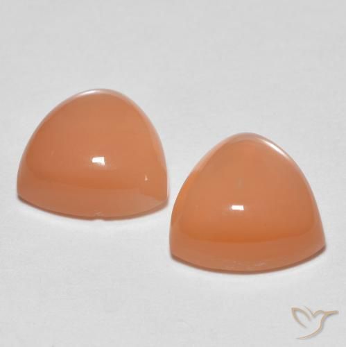 Gemme di Pietra di luna Cantalupo Arancia naturale da 4.09 ct, Taglio trillion, Trasparente