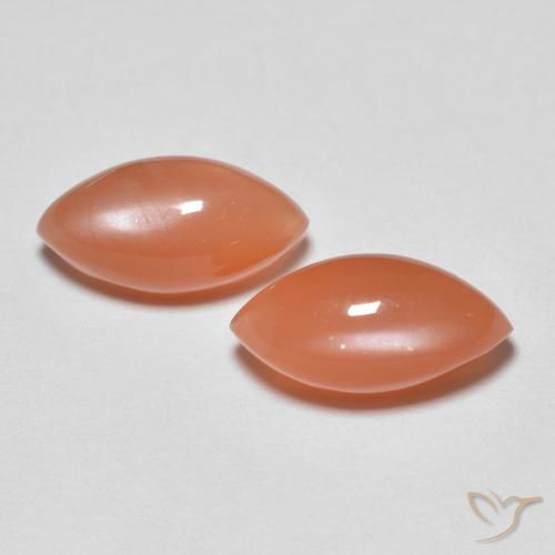 3.23ctw Naturale Arancio Medio Pietra di luna, Taglio marquise, Traslucido