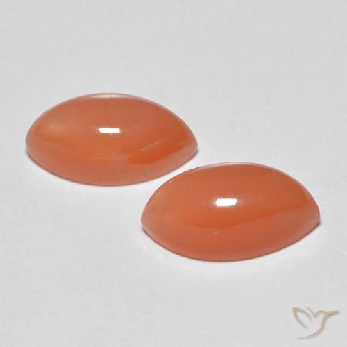 Gemme di Pietra di luna Arancio Medio naturale da 3.23 ct, Taglio marquise, Traslucido