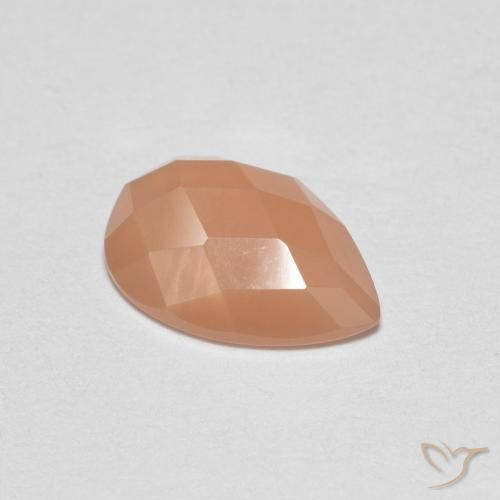 0.97ct Naturale Arancione chiaro Pietra di luna, Forma a pera, Trasparente