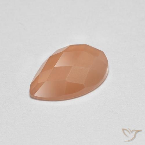 Pietra di luna Arancione chiaro naturale da 0.97 ct, Forma a pera, Trasparente