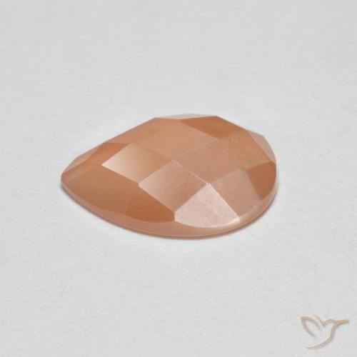 Pietra di luna Arancione chiaro naturale da 0.97 ct, Forma a pera, Trasparente