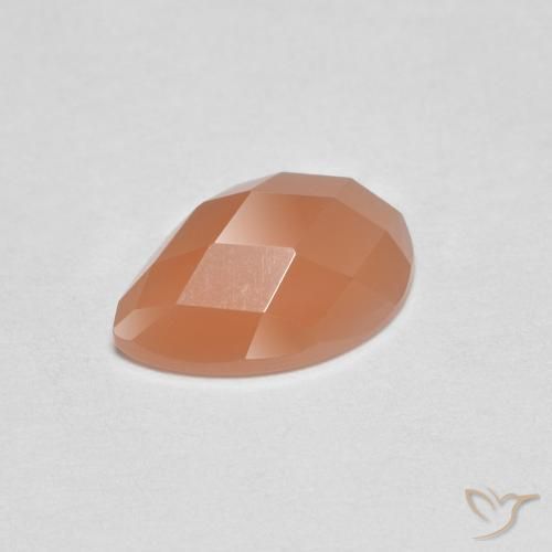 0.94ct Naturale Cantalupo Arancia Pietra di luna, Forma a pera, Trasparente