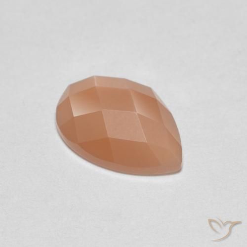 1.08ct Naturale Cantalupo Arancia Pietra di luna, Forma a pera, Trasparente