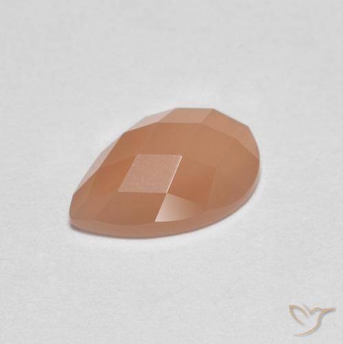 Pietra di luna Cantalupo Arancia naturale da 1.08 ct, Forma a pera, Trasparente