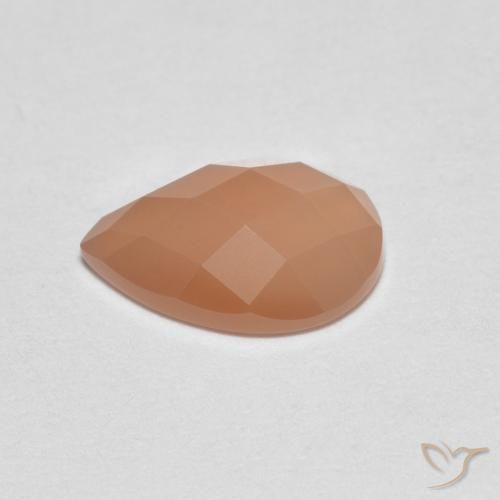 Pietra di luna Cantalupo Arancia naturale da 1.08 ct, Forma a pera, Trasparente