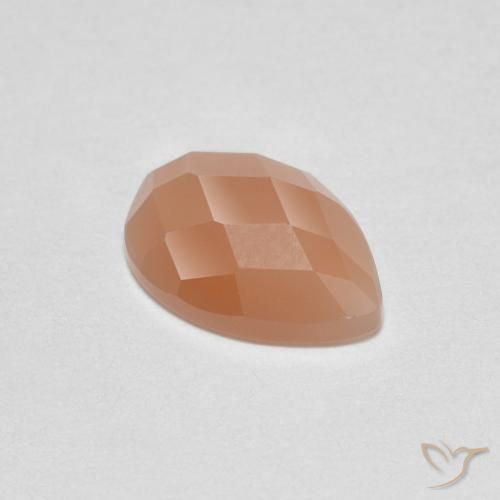 1.03ct Naturale Pesca Pietra di luna, Forma a pera, Trasparente