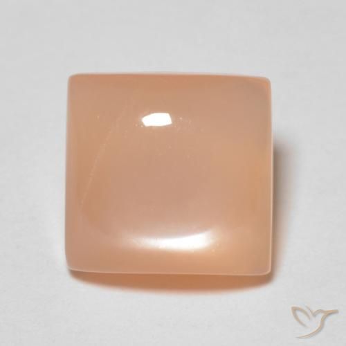 1.66ct Naturale Pesca Pietra di luna, Quadrato, Trasparente