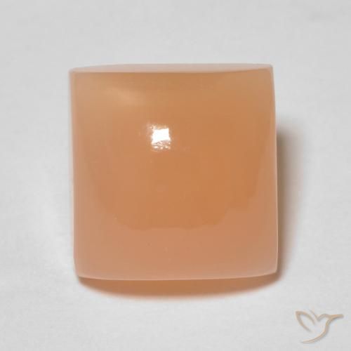2.12ct Naturale Medium Light-Orange Pietra di luna, Quadrato, Trasparente