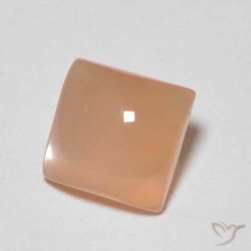 Pietra di luna Cantalupo Arancia naturale da 1.14 ct, Quadrato, Trasparente