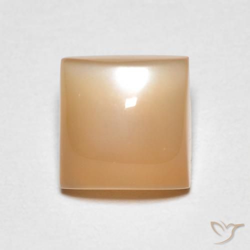 1.35ct Naturale Dorato pesca chiaro Pietra di luna, Quadrato, Trasparente