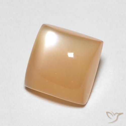Pietra di luna Dorato pesca chiaro naturale da 1.35 ct, Quadrato, Trasparente