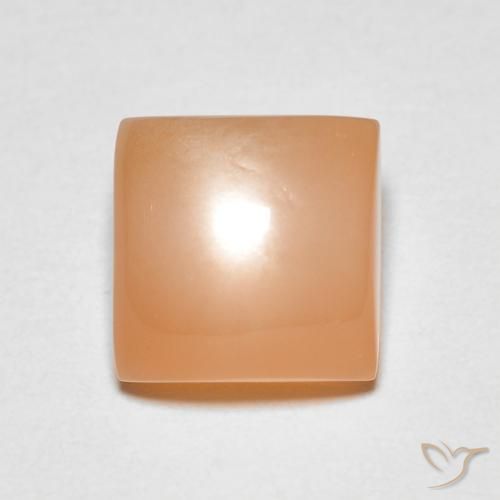 2.22ct Naturale Medium Light-Orange Pietra di luna, Quadrato, Trasparente