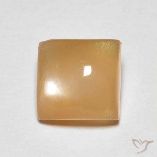 1.14ct Naturale Arancione Crema Pietra di luna, Quadrato, Trasparente
