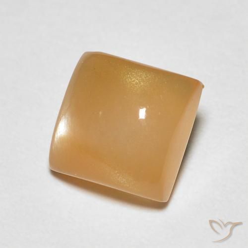 Pietra di luna Arancione Crema naturale da 1.14 ct, Quadrato, Trasparente