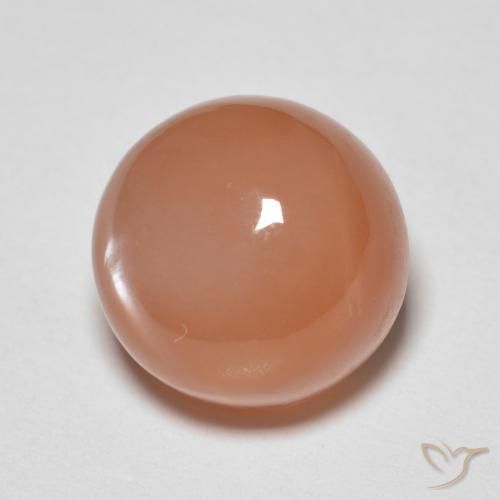 Pietra di luna Pesca naturale da 5.46 ct, Rotondo, Traslucido