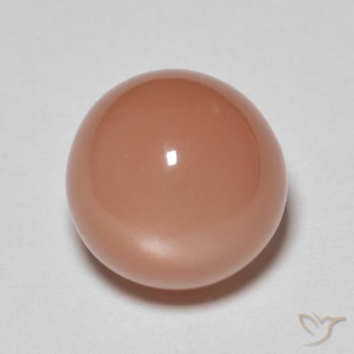 5.35ct Naturale Arancio rossastro chiaro Pietra di luna, Rotondo, Traslucido