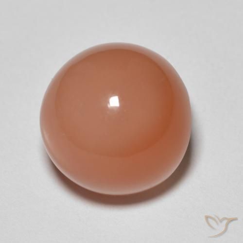 Pietra di luna Arancio rossastro chiaro naturale da 5.35 ct, Rotondo, Traslucido