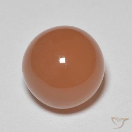 5.21ct Naturale Arancione rossastra Pietra di luna, Rotondo, Traslucido