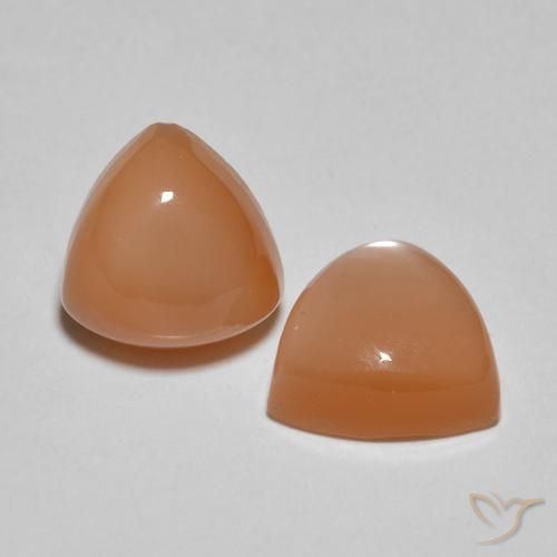 Gemme di Pietra di luna Cantalupo Arancia naturale da 3.80 ct, Taglio trillion, Traslucido