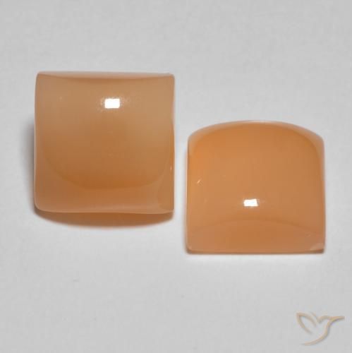 Gemme di Pietra di luna Pesca naturale da 3.90 ct, Quadrato, Traslucido