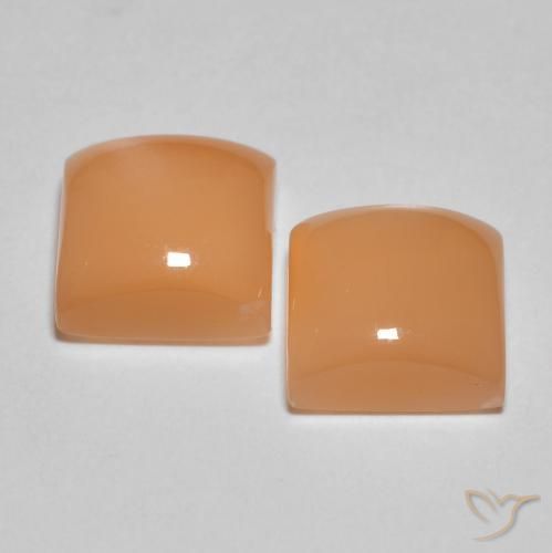 Gemme di Pietra di luna Pesca naturale da 3.90 ct, Quadrato, Traslucido