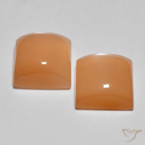 Gemme di Pietra di luna Pesca naturale da 4.38 ct, Quadrato, Traslucido